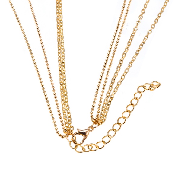 🎀BLING LAYER GOLD NECKLACE CHOKER DIAMOND BOHO - Picture 6 of 7